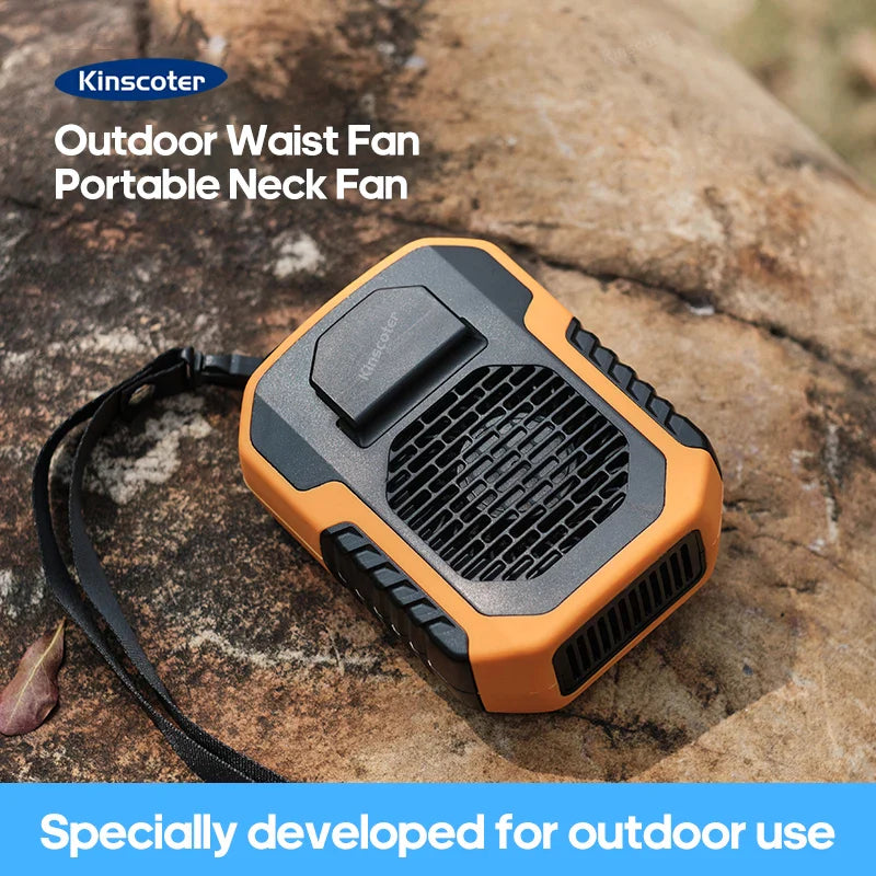 Kinscoter 6000mAh Portable Fan with Power Bank & Lanyard