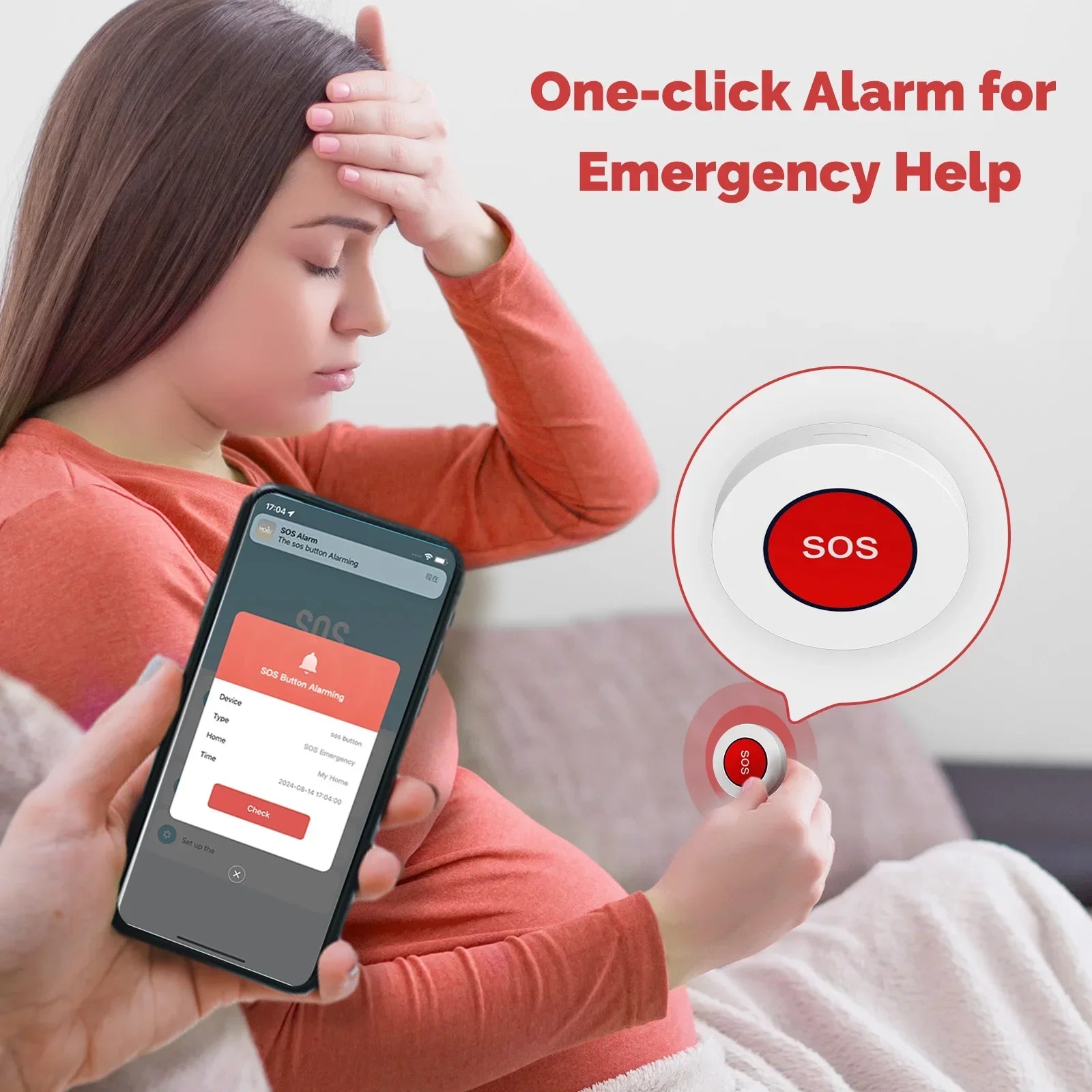 MOES ZigBee SOS Button - One-Click Emergency Alarm for Safety