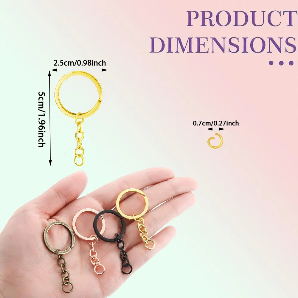 Versatile Keychain Rings Set for Crafts & Accessories - 18/30/50 Pack