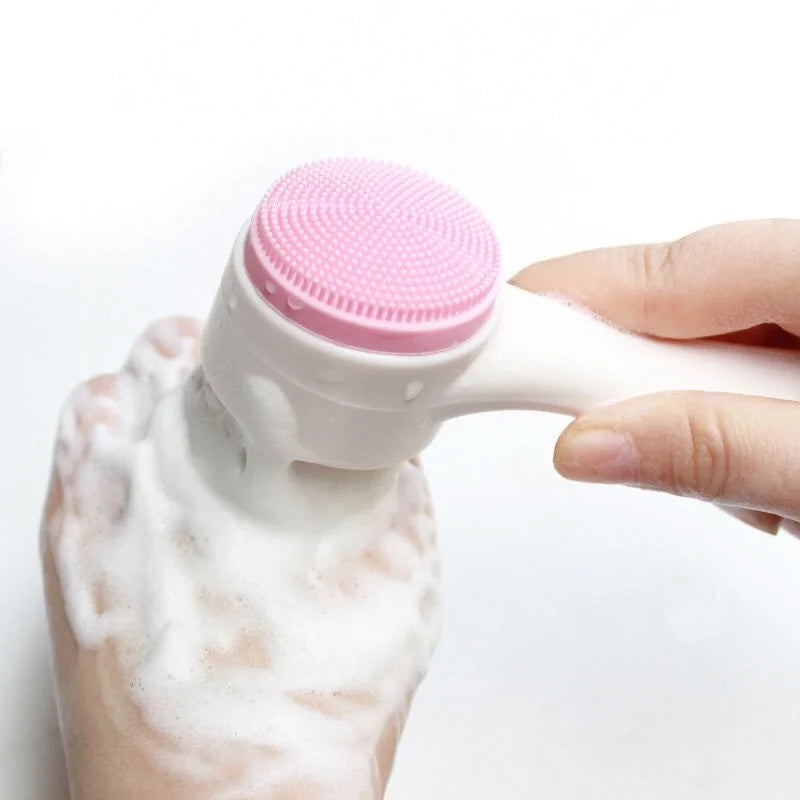 Silicone Double-Sided Facial Cleanser Brush for Blackhead Removal