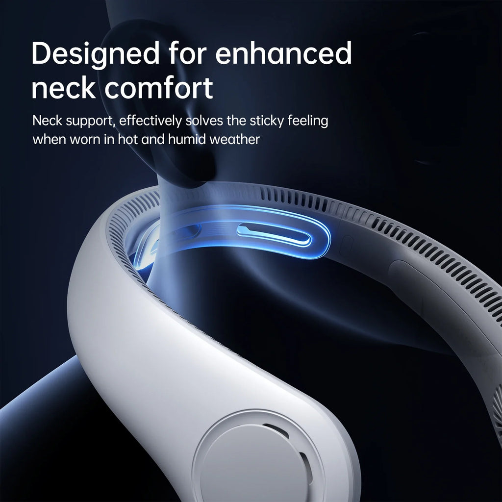 JISULIFE Portable Neck Fan - 5000mAh Rechargeable, 5 Speed Cooling