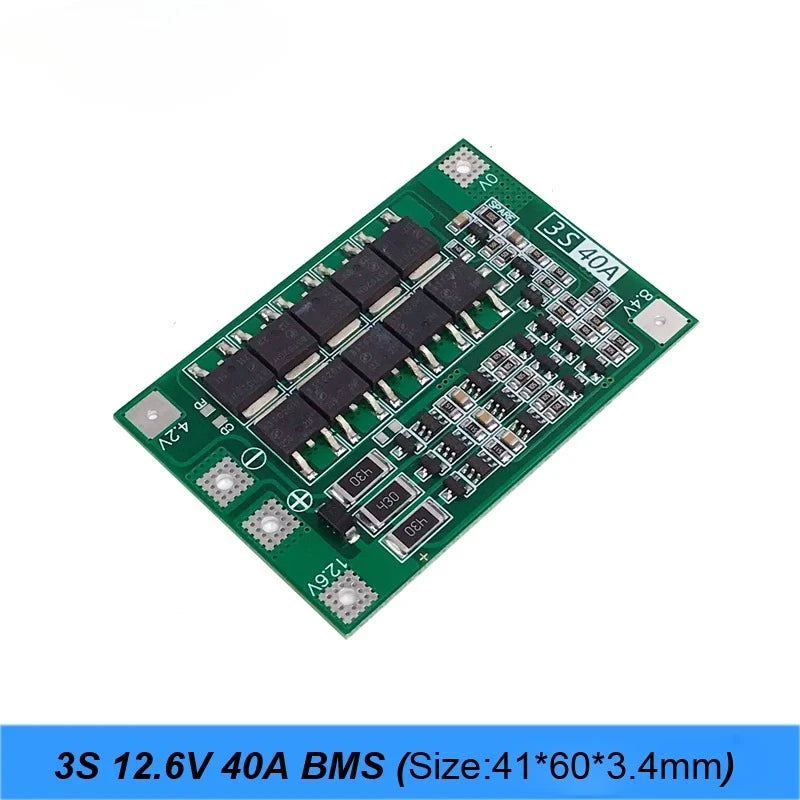 Turmera 12V Battery Storage Box for 18650 Lithium Cells - 3S BMS