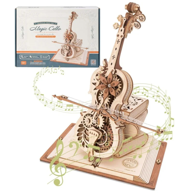 ROBOTIME 3D Wooden Mechanical Music Box - Perfect Gift for Music Lovers
