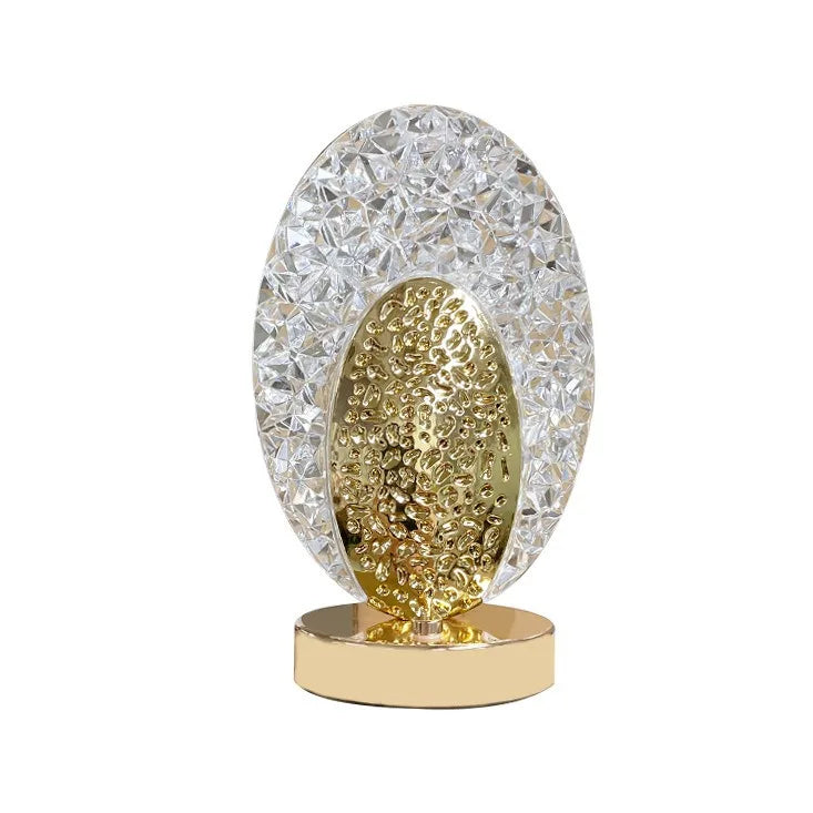 Stylish Modern Crystal Table Lamp with Touch Control & USB Charging
