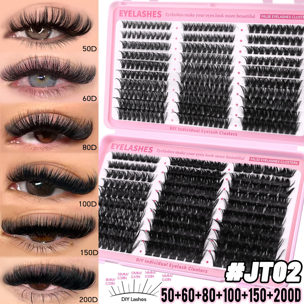 GROINNEYA 510pcs D Curl Fluffy Lashes – 6 Styles, 8-16mm Wispy Extensions