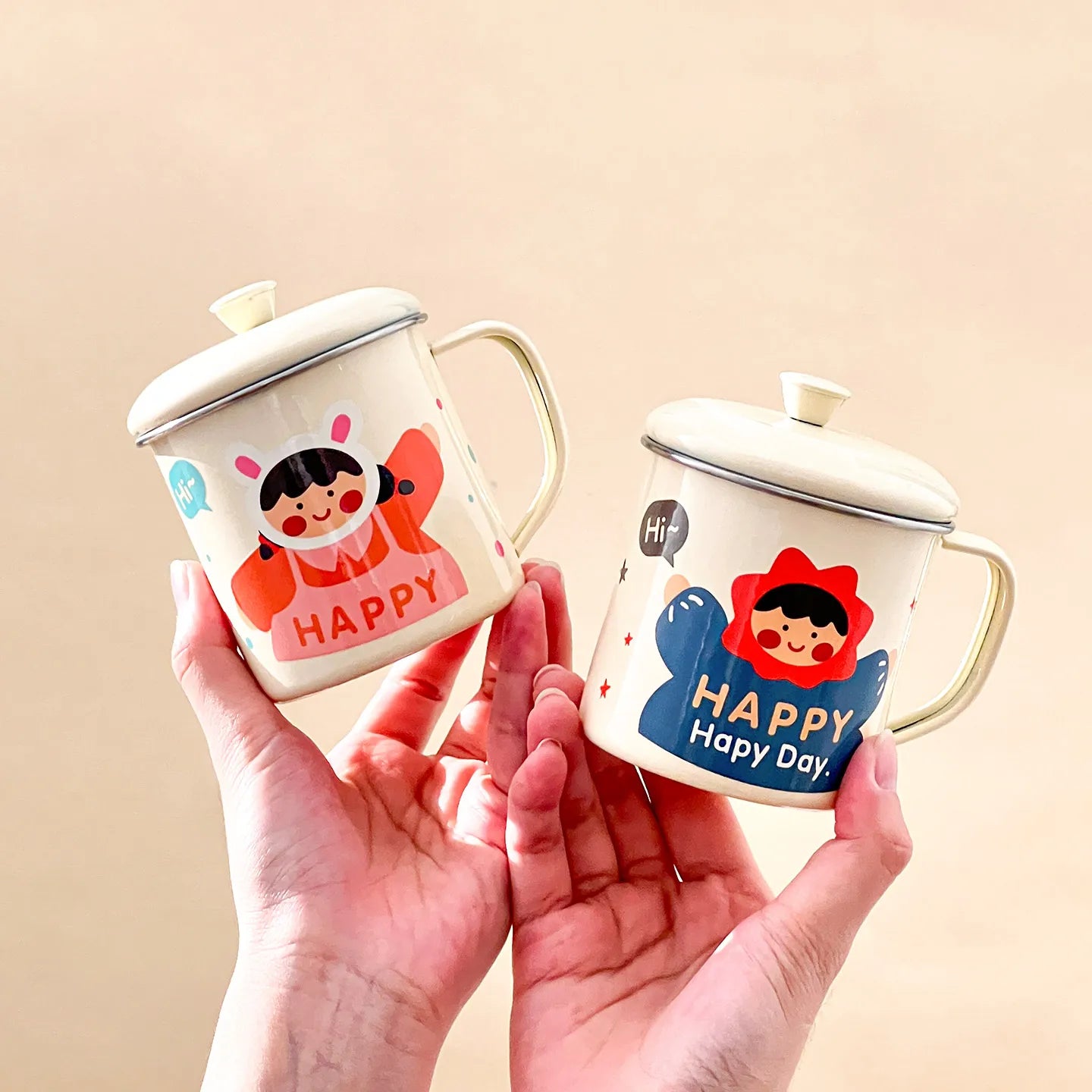 Cute 250ML Stainless Steel Kids Milk Cup - Anti-Scald Portable Tumbler