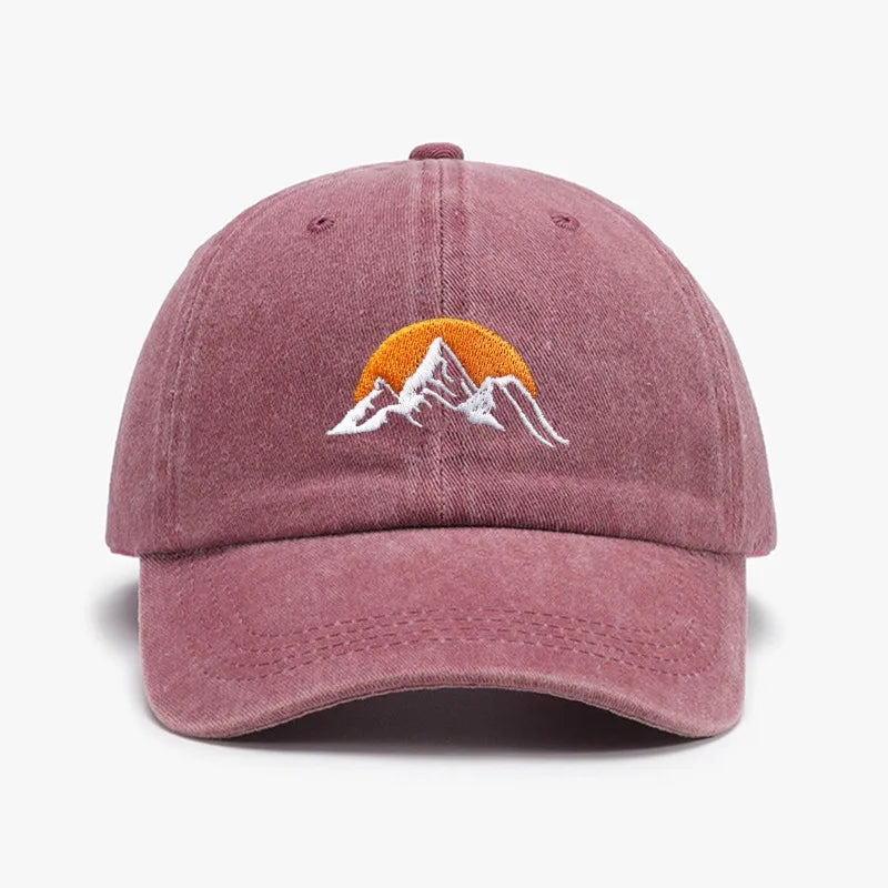 Unisex Embroidered Sunset Baseball Cap - Adjustable Soft Trucker Hat