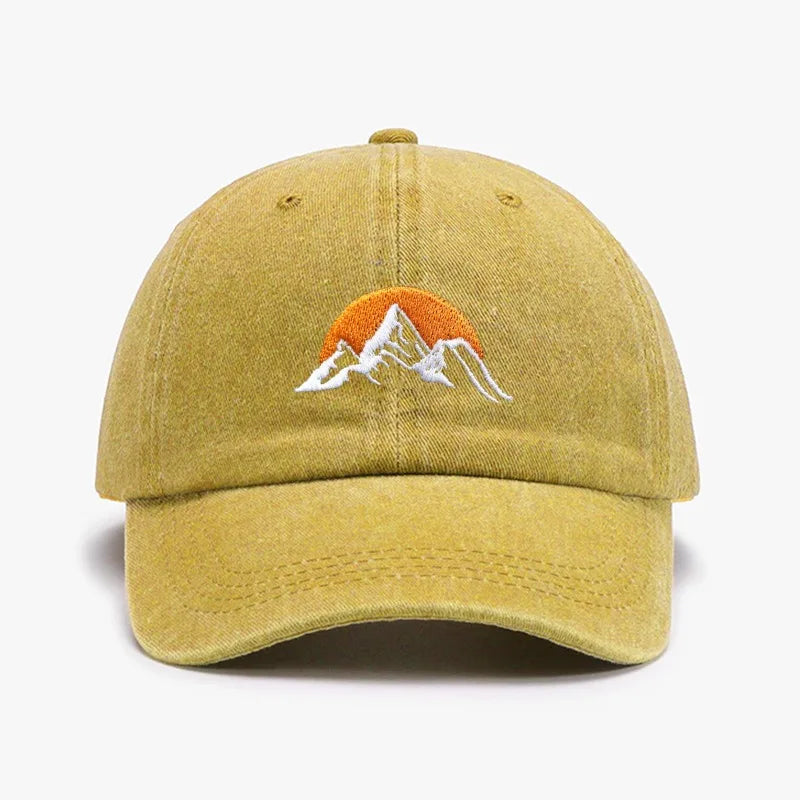 Unisex Embroidered Sunset Baseball Cap - Adjustable Soft Trucker Hat