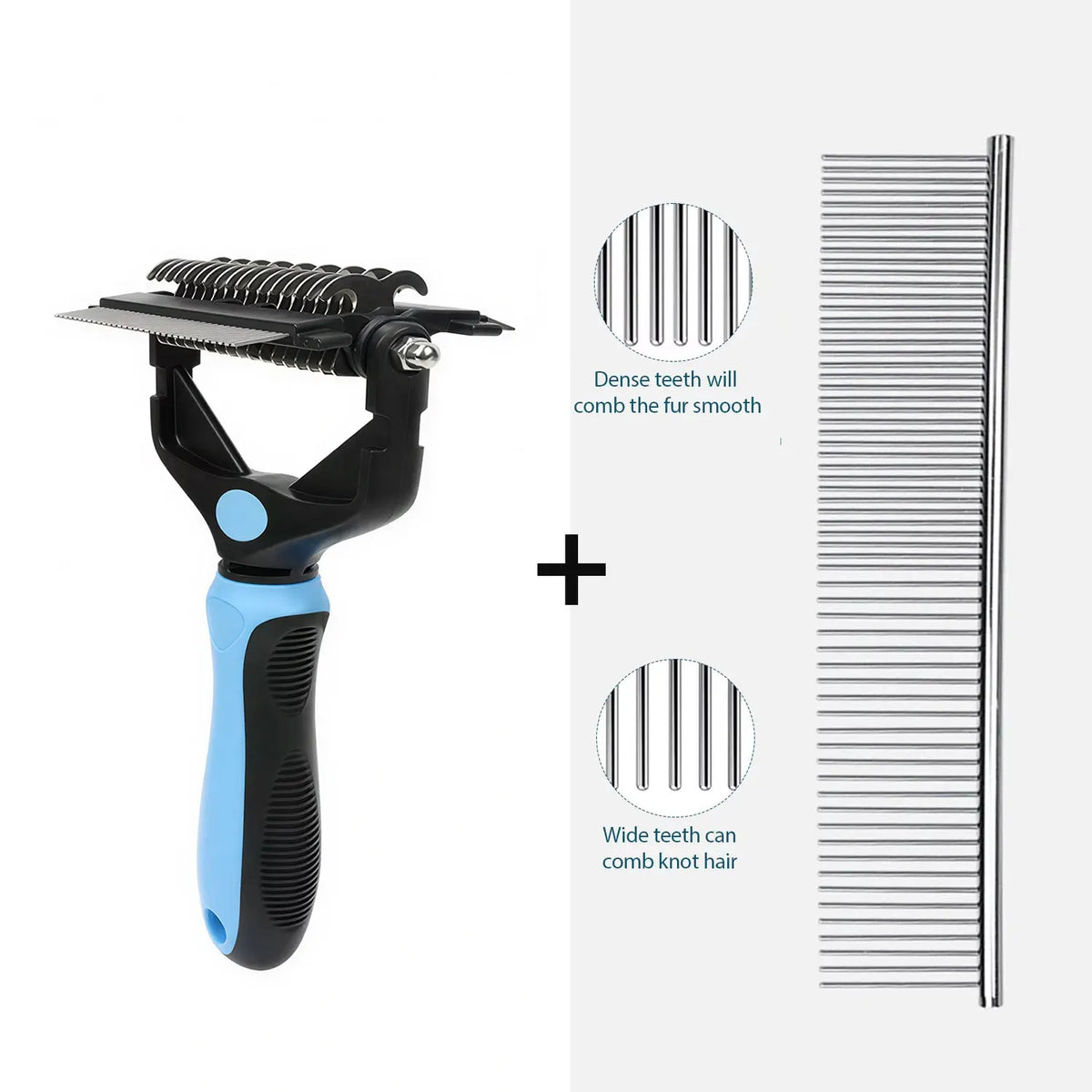 3-in-1 Pet Deshedding Brush & Fur Remover for Dogs and Cats