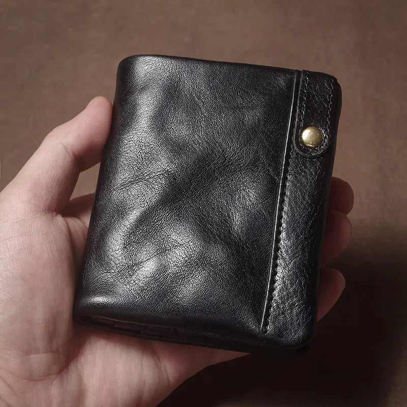 Premium Unisex Genuine Leather Short Card Case & Coin Purse