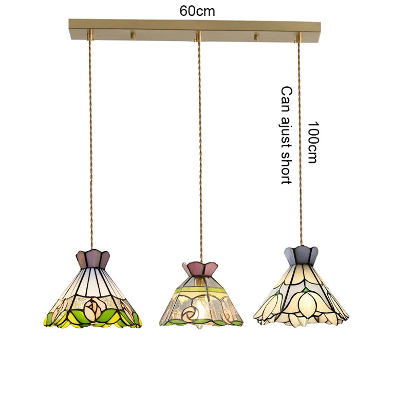 Vintage Pendant Lamp - Colorful Glass Chandelier for Home Decor