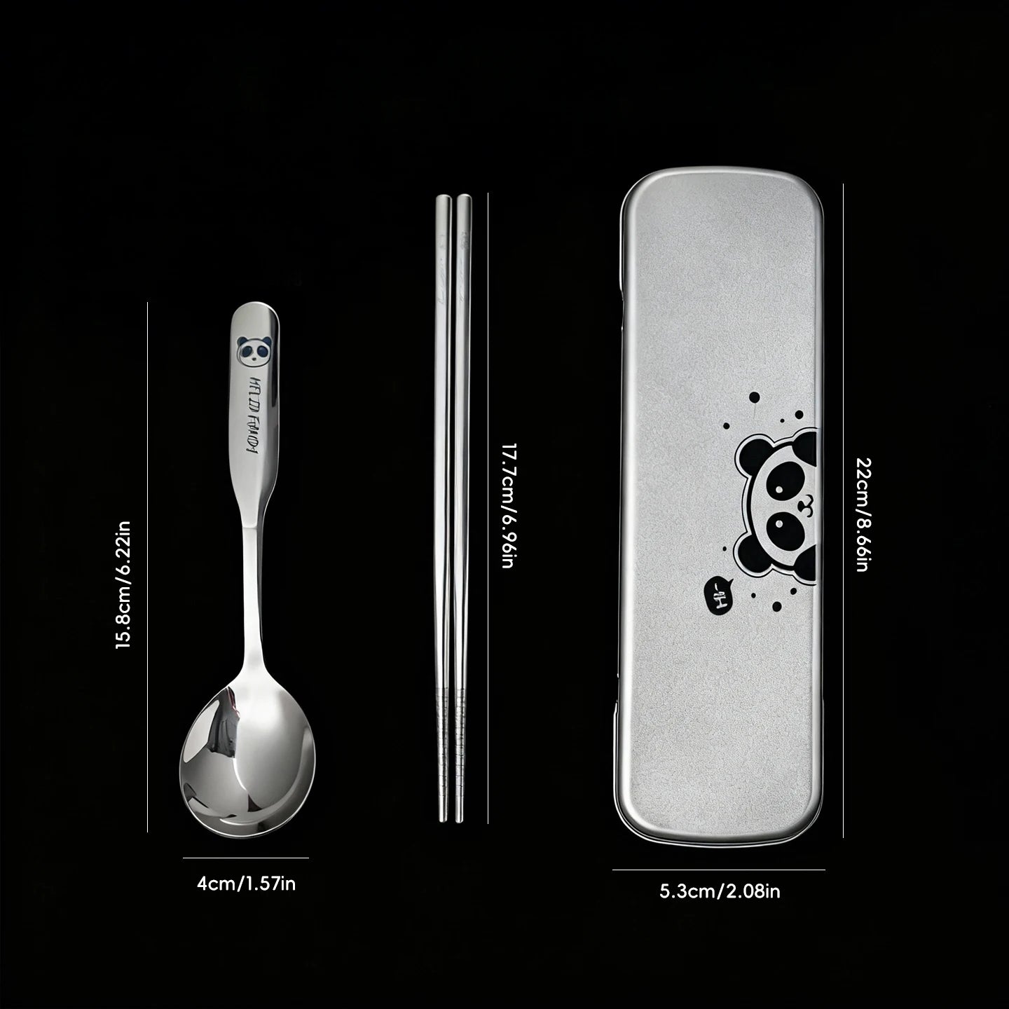 3-Piece Portable Stainless Steel Flatware Set for Kids & Outdoor Dining