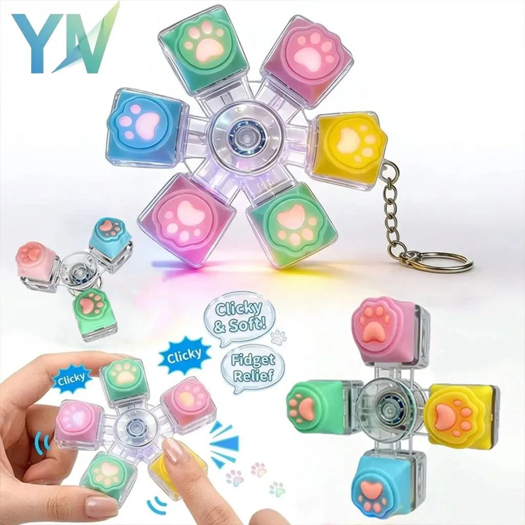 Cat Claw Keycap Fidget Toy - Stress Relief Keychain for Office & Learning