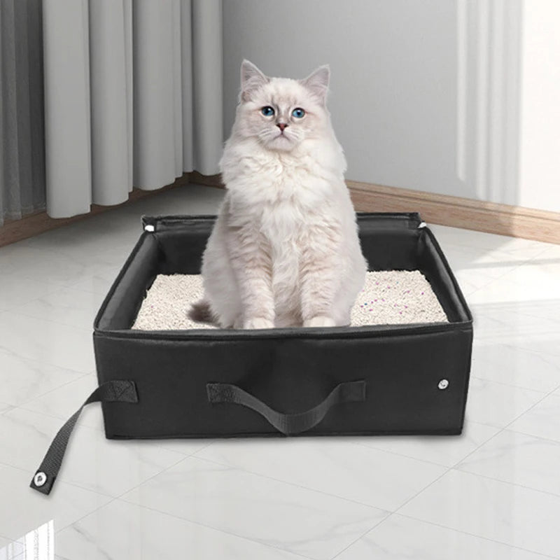 Portable Foldable Cat Litter Box - Waterproof Travel Pet Toilet
