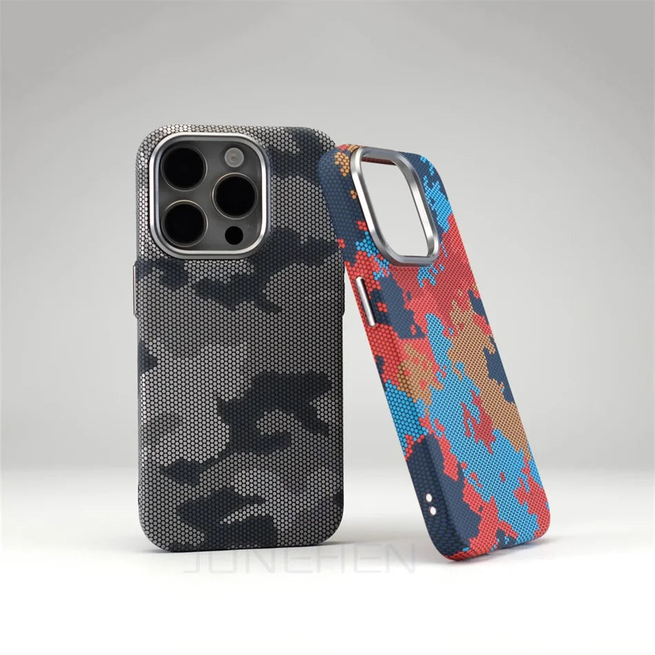Magnetic Carbon Fibre Pattern Case for iPhone 13/14/15 Pro Max