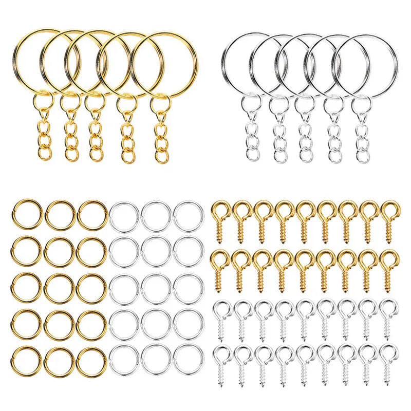 220pcs Keychain Making Supplies Kit - DIY Craft Jewelry Accessories