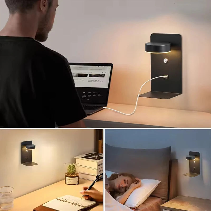 Modern LED Wall Lamp with USB Charging - Stylish Indoor Sconce