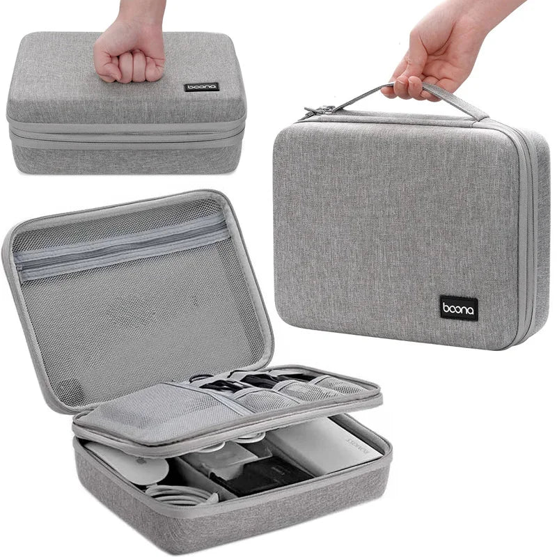 Hard Shell Digital Storage Bag for Travel Power Bank & Cables
