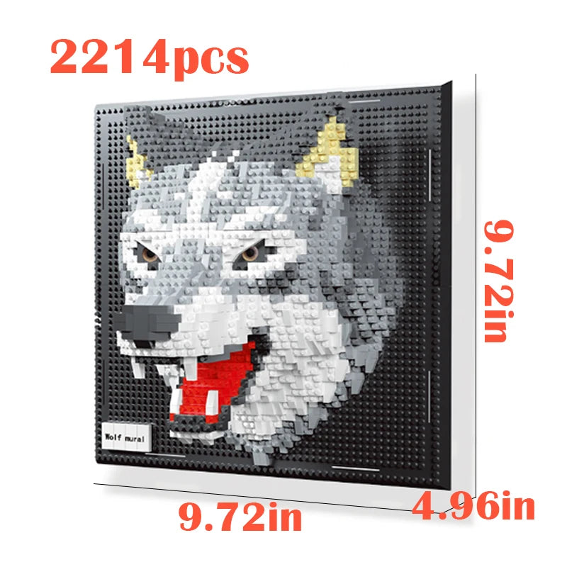3D Micro Animal Blocks for Creative Wall Art - Sharks & Eagles DIY Kit