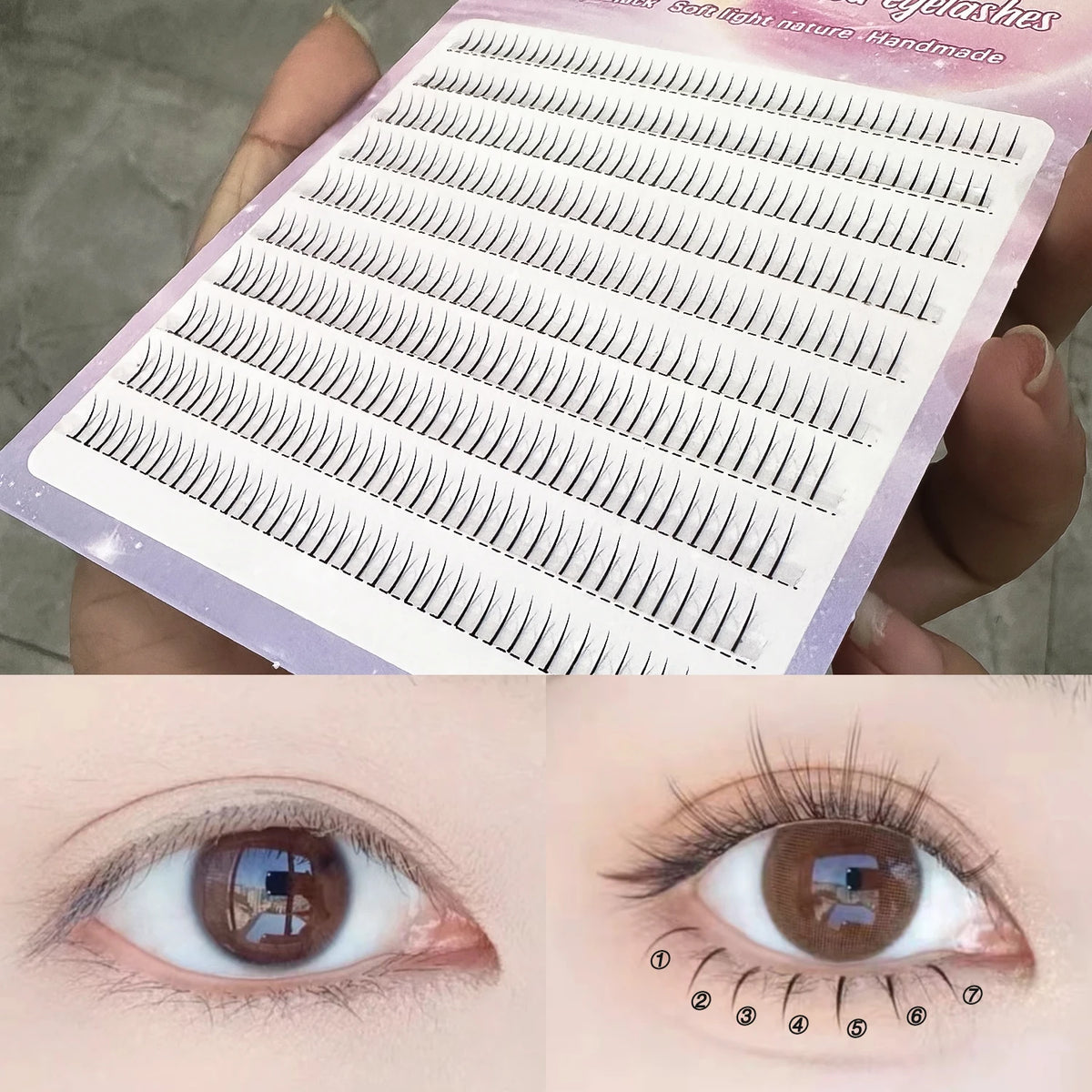 REDSIREN Cluster Lashes - 10 Rows of Natural Look Bottom Lashes