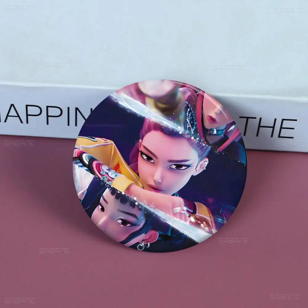 K-Pop Demon Hunters Anime Pin Button | Cute Cartoon Brooch Jewelry