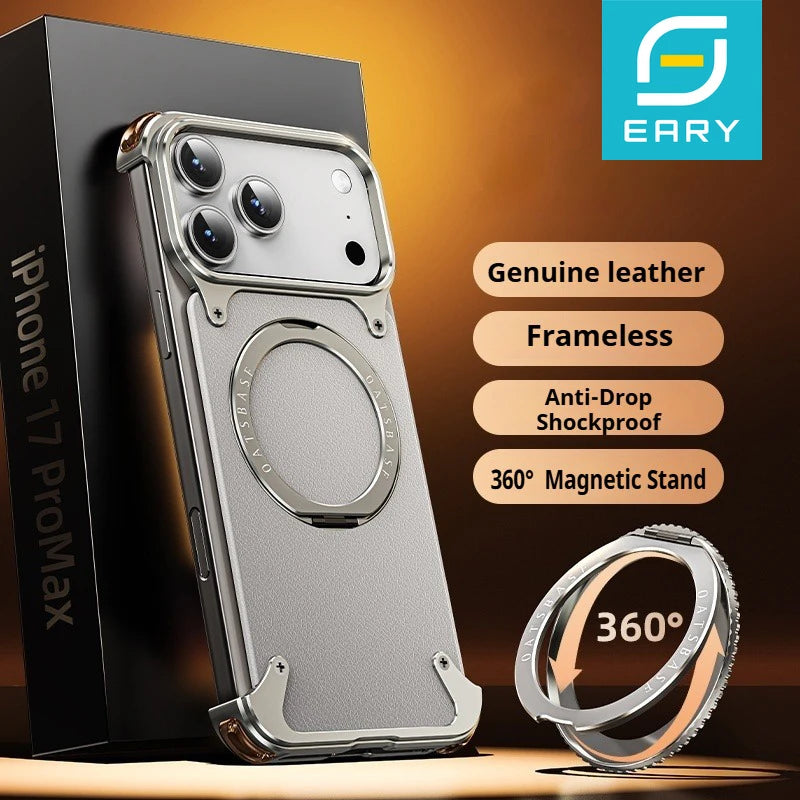 EARY Leather Case for iPhone 17 Pro Max - Magnetic Stand & Shockproof