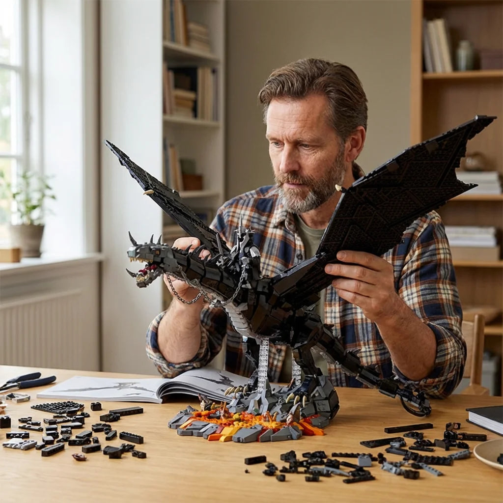 2199PCS Witch King Fell Beast Building Blocks Model Kit - Epic Desktop Decor