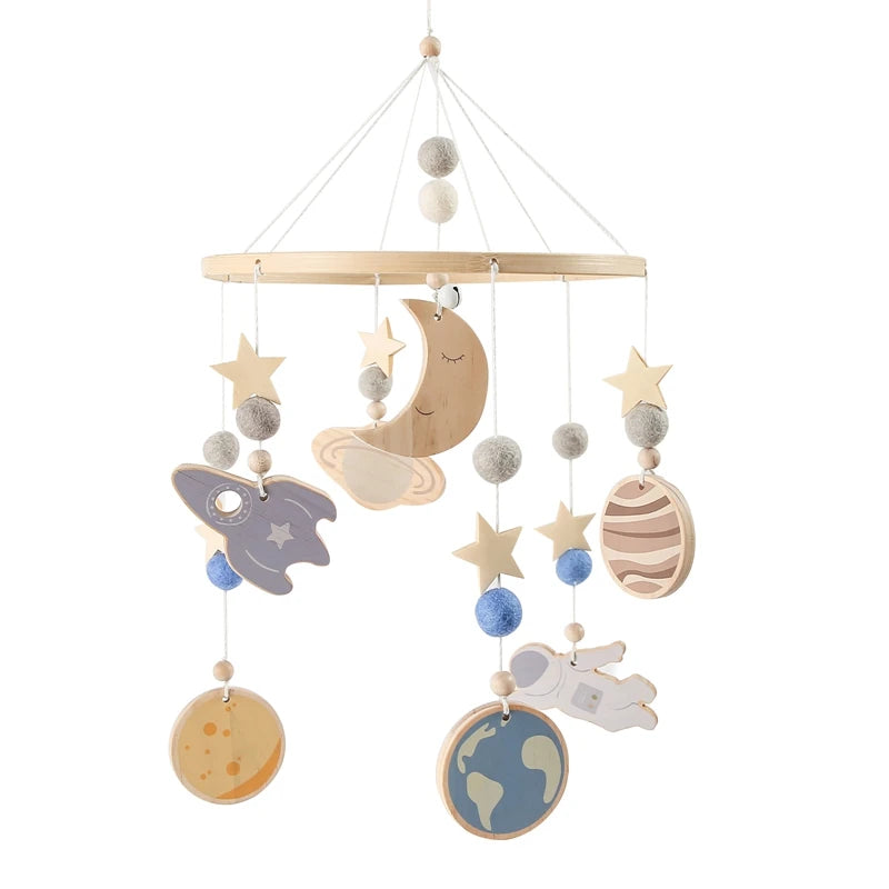 Wooden Baby Bed Bell Bracket - 0-12 Months Mobile Toy Holder