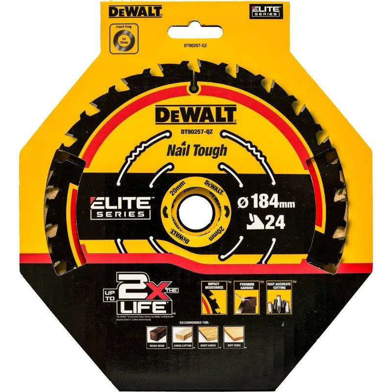 DEWALT EXTREME 2X Life 184mm Circular Saw Blade - Ultimate Wood Cutting Tool