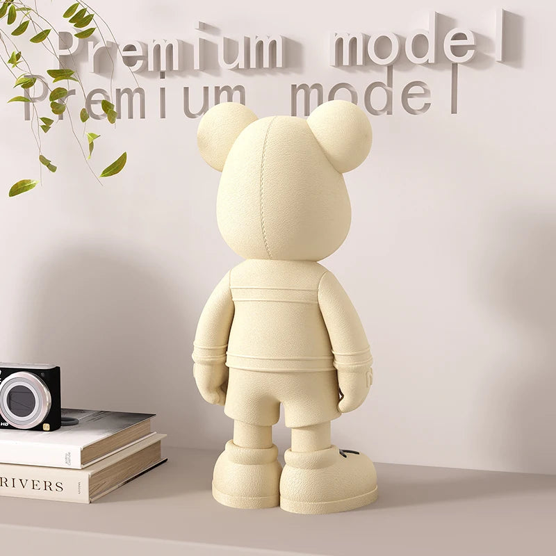 Whimsical Cartoon Bear Figurine - Unique Resin Decor Collectible