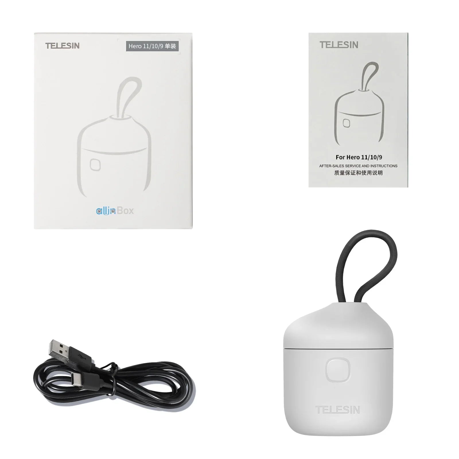 TELESIN Fast Charging Portable Charger for GoPro Hero 9-12
