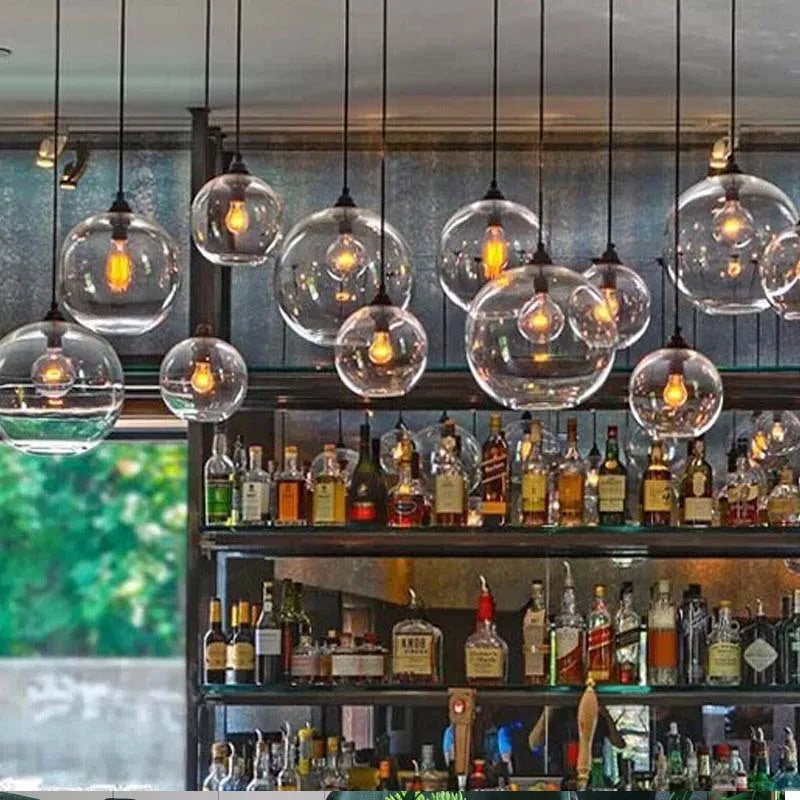 Colorful Handcrafted Glass Ball Pendant Light for Modern Dining Spaces