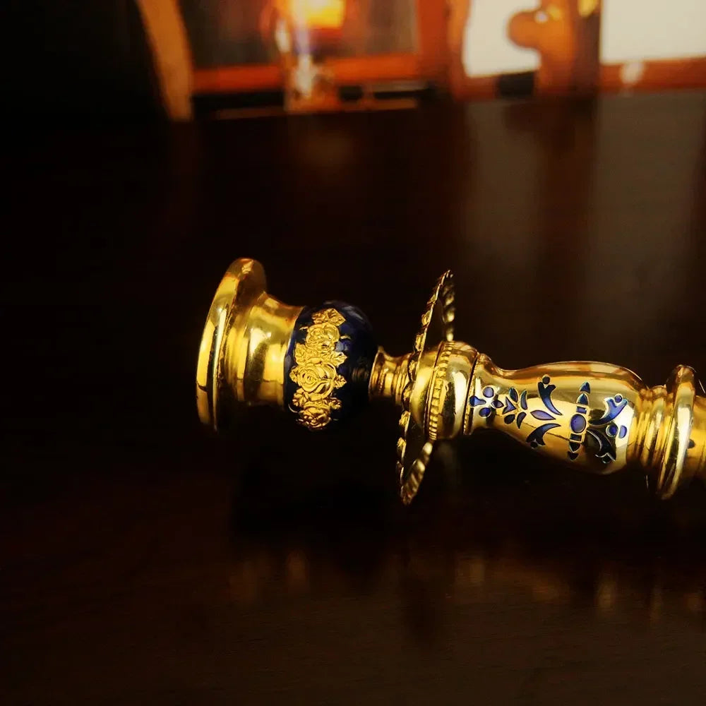 Elegant Handcrafted Metal Candlestick for Religious Ceremonies