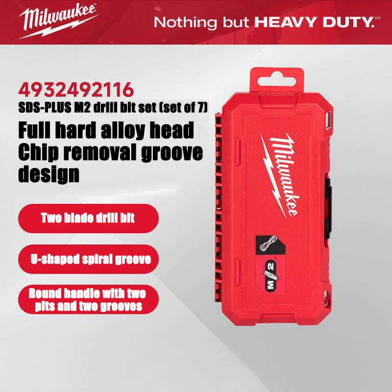 Milwaukee 7-Piece SDS-Plus Drill Bit Set for Masonry & Concrete