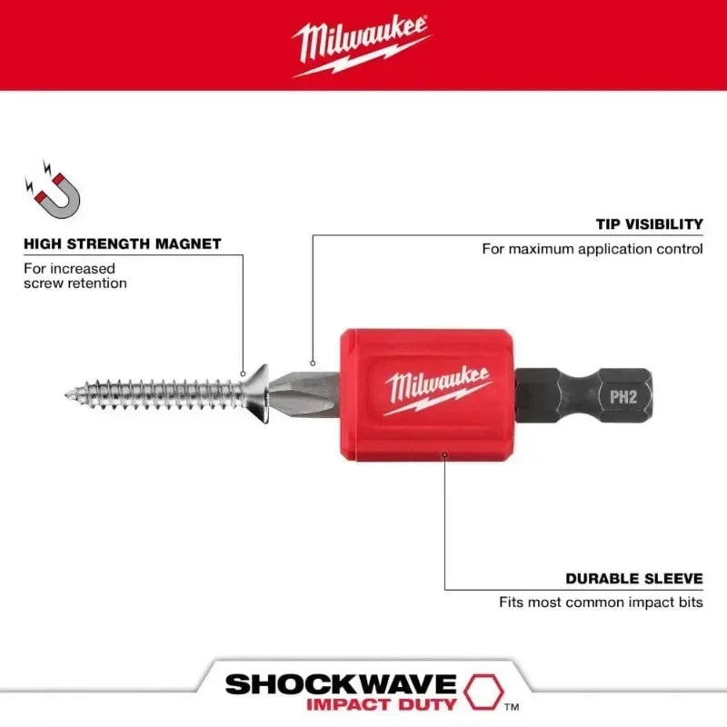 Milwaukee SHOCKWAVE Impact Duty Magnetic PH2 Bit Set - 3PC