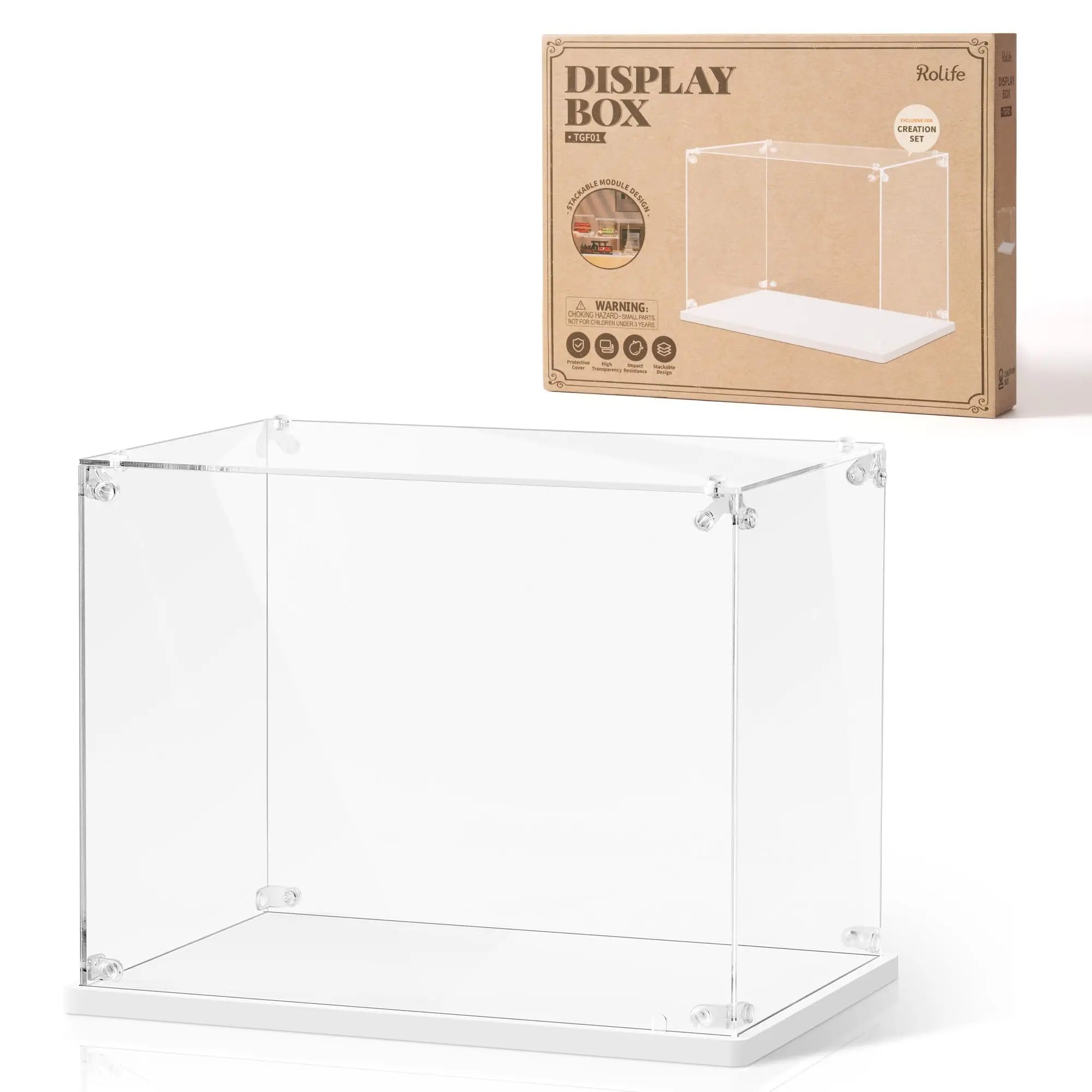 Rolife Acrylic Display Case for Miniature Houses - Dust Cover & Wiring