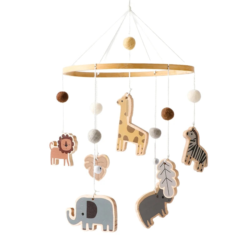 Wooden Baby Crib Mobile with Musical Rattle - Perfect Infant Toy