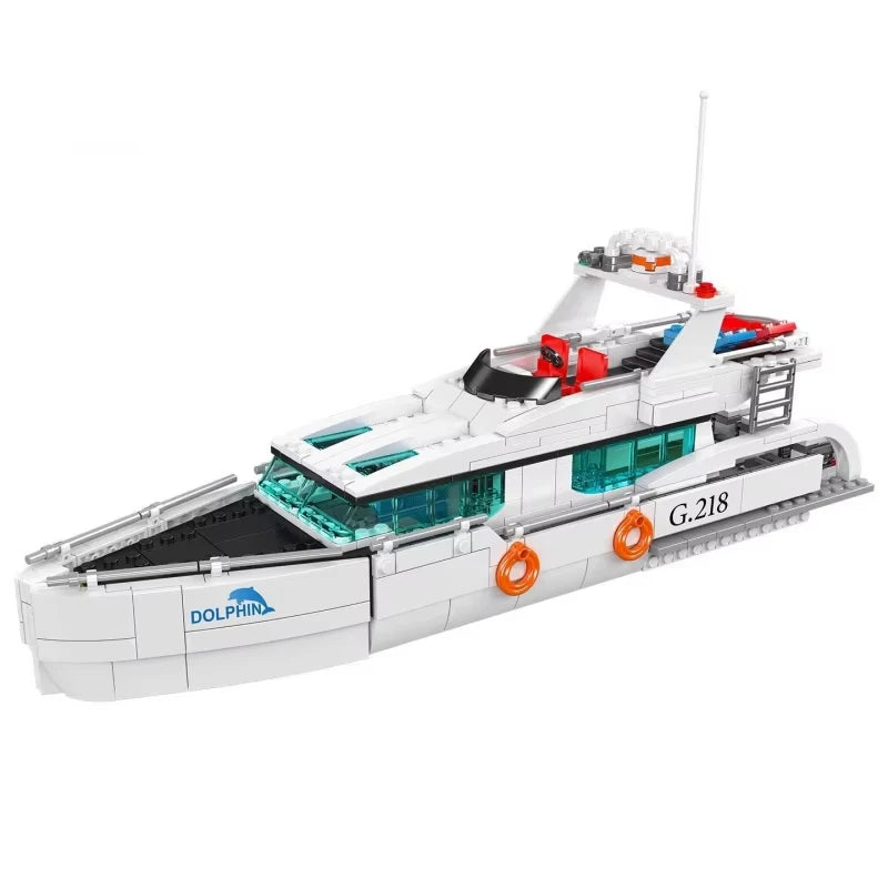 Creative Dolphin Yacht Building Block Set - Educational Toy for Kids