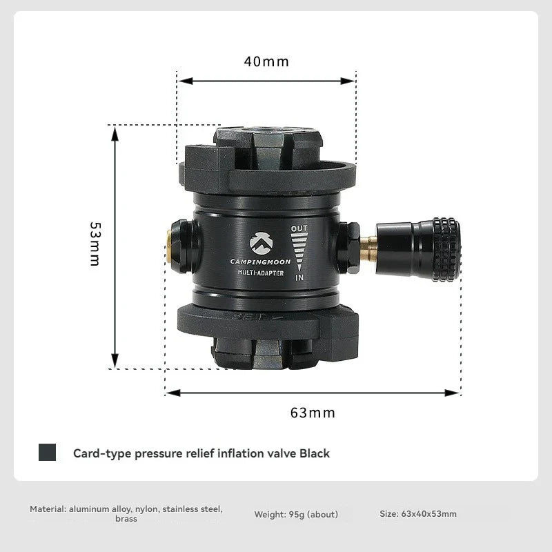 CAMPINGMOON Gas Cylinder Inflation Valve - Durable Outdoor Tool