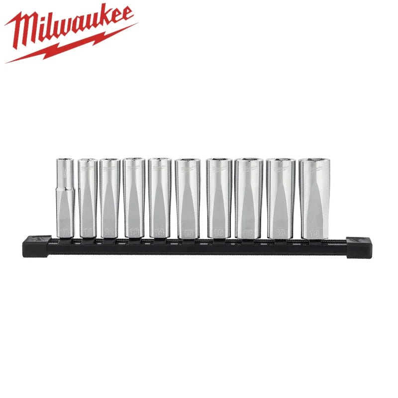 Milwaukee 10-Piece Metric Deep Socket Set for Automotive Repairs