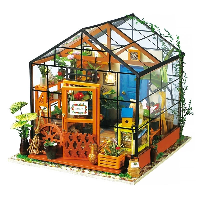 Robotime Green DIY Dollhouse Kit - Engaging Miniature Art Project