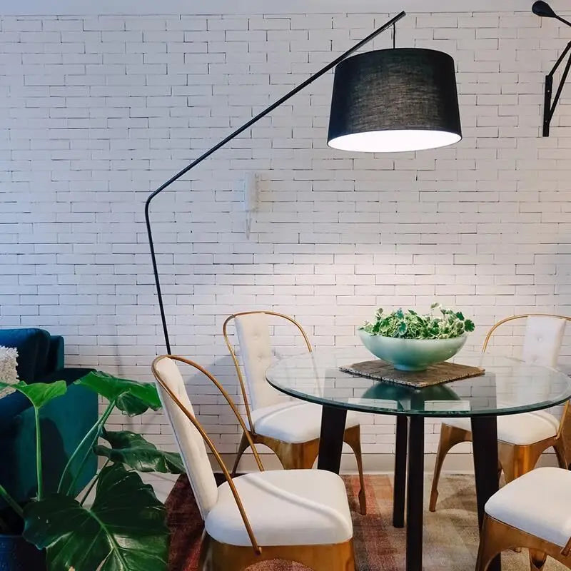 Danish Nordic LED Floor Lamp - Modern Fabric Shade for Living Spaces