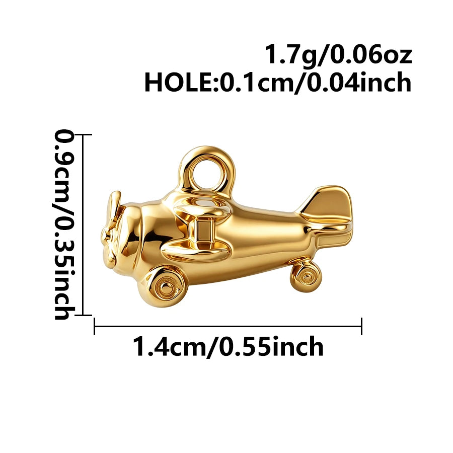 4pcs Funny Transportation Charms - Stainless Steel Pendants for DIY