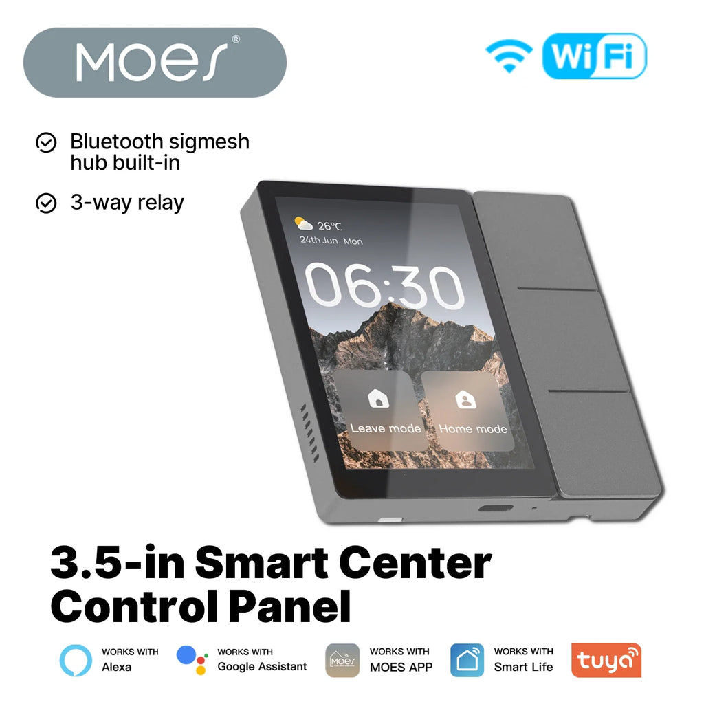 MOES Smart 3.5-Inch Control Panel with Bluetooth Touch Screen
