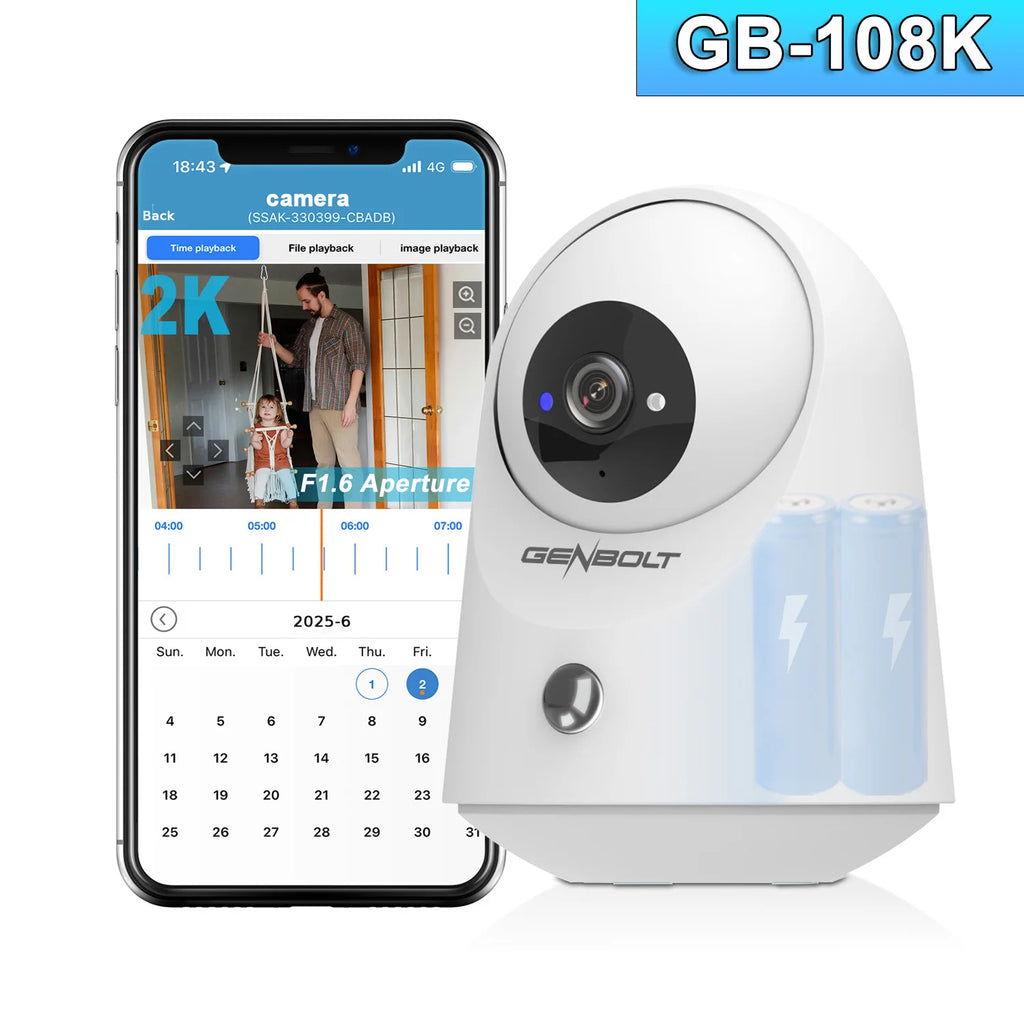 GENBOLT 2K WiFi Security Camera | Pan & Tilt Motion Detection