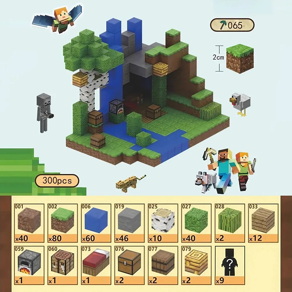 Magnetic Building Blocks Mine World Set - STEM Toy for Kids 3+