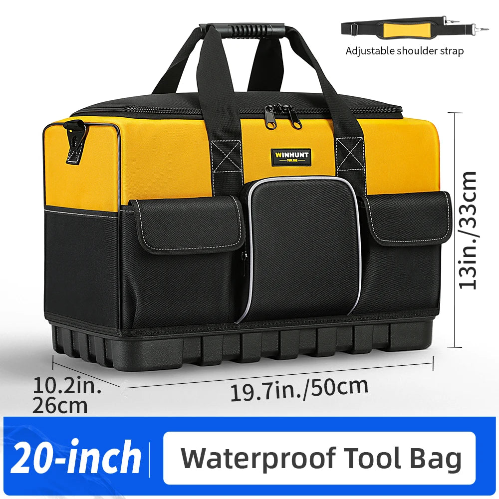 WINHUNT Heavy-Duty Tool Bag - Wide Mouth, Adjustable Strap, Durable