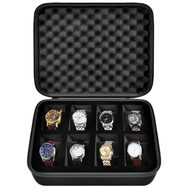 8-Slot Watch Organizer - Elegant Storage for All Watches Up to 42mm
