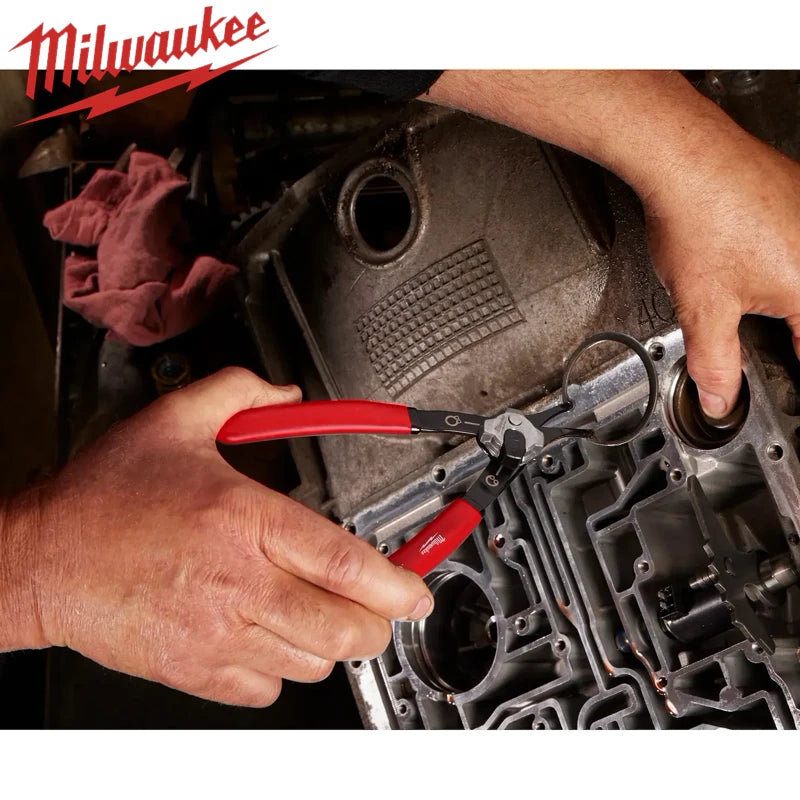 Milwaukee 7-Inch Convertible Snap Ring Pliers - 18°/90° Dual-Purpose Tool