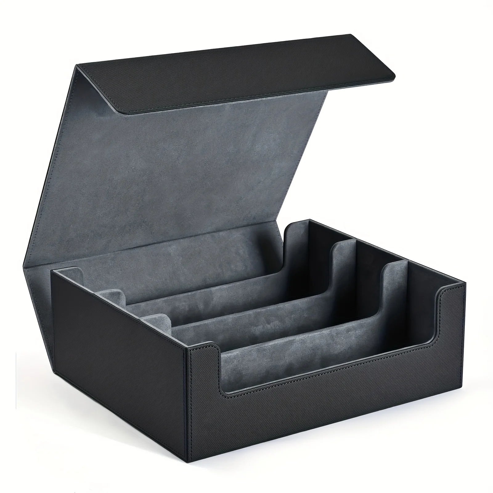 Premium PU Leather Trading Card Storage Box - Holds 1800+ Decks